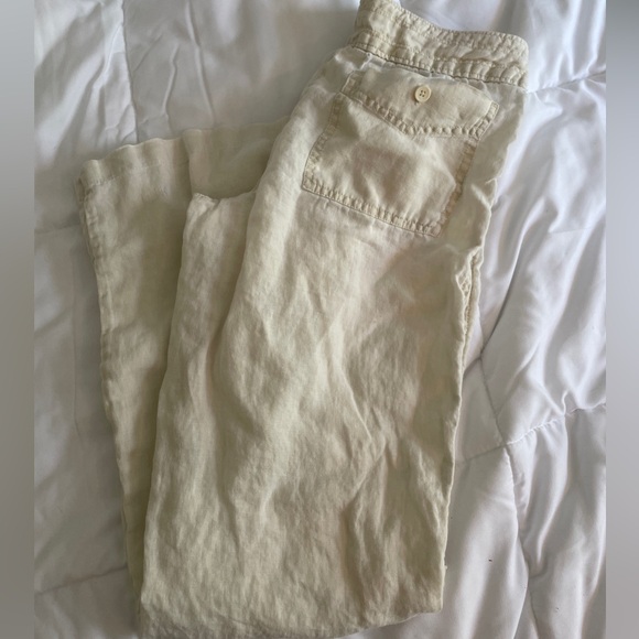 Tommy Bahama Relax 100% Linen Cream Pants - Picture 4 of 5